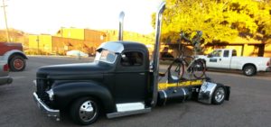 Custom black hot rod truck